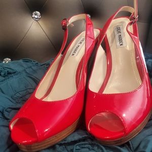 Steve Madden wedge red patent, size 7.5
